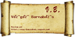 Vágó Barnabás névjegykártya