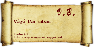 Vágó Barnabás névjegykártya