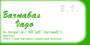 barnabas vago business card